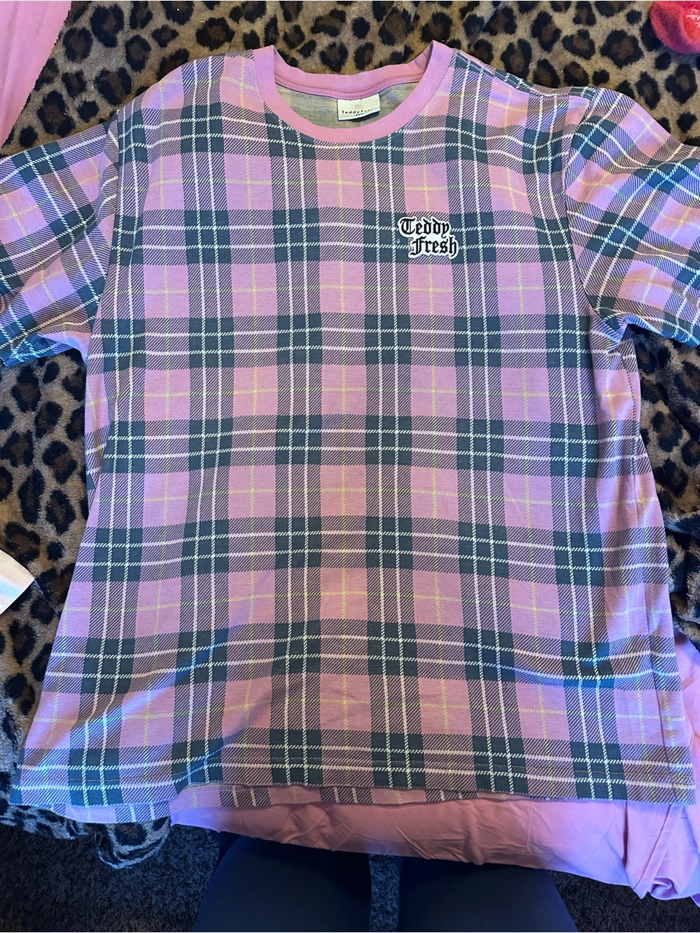 Teddy Fresh Pink Plaid Tee